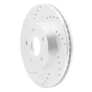 Chevrolet Cobalt Brake Rotor (1) - Front Left - R1 Concepts - Drilled & Slotted - Silver - `07-`10